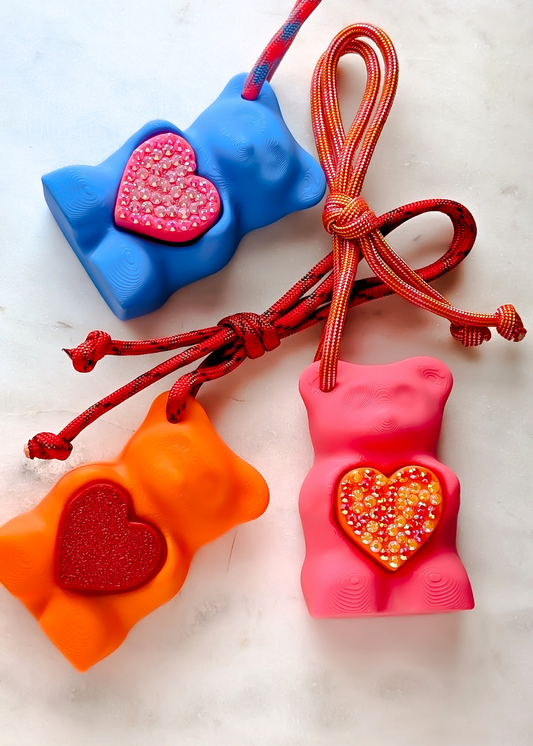 Sensory Bag Charm - Diamond Gummy Bear Pink