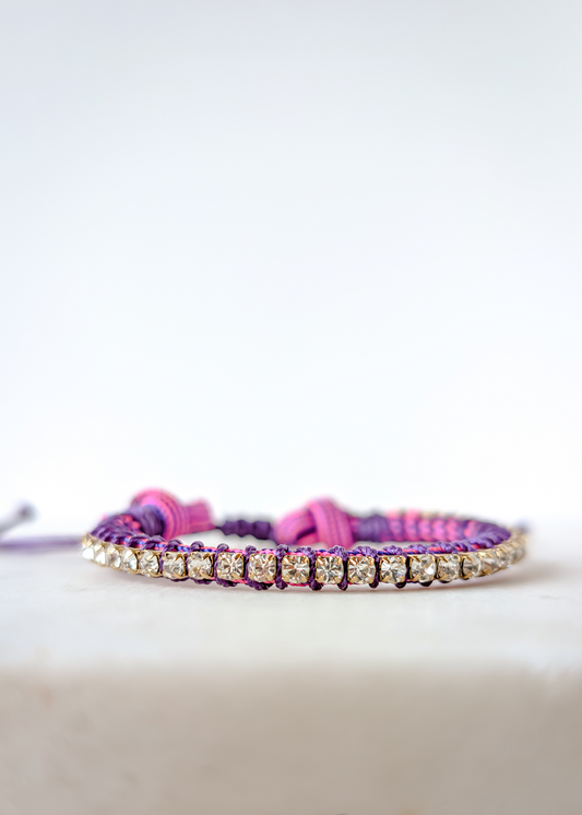 Friendship Tennis Bracelet - Purple Cord