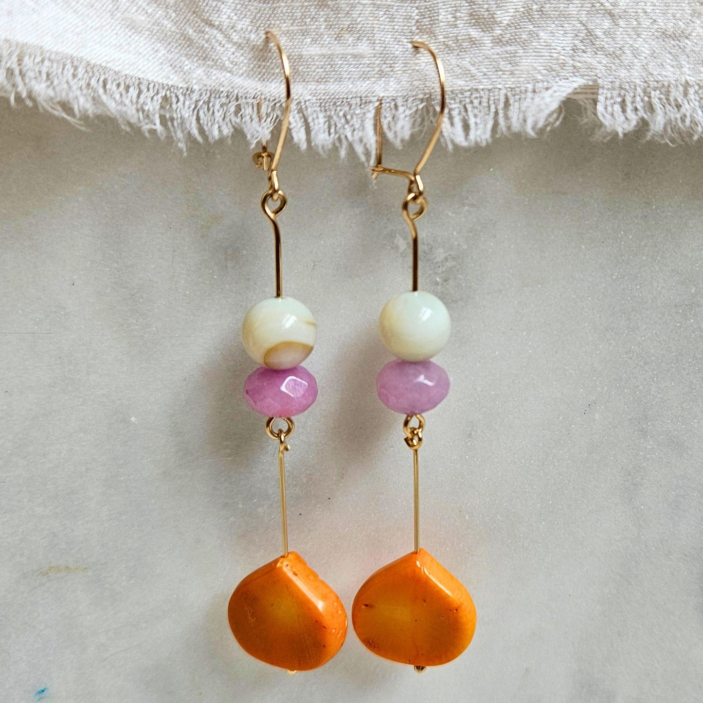 Lollipops Dangle Earrings 00 | 14k Gold-filled gemstone beads 01