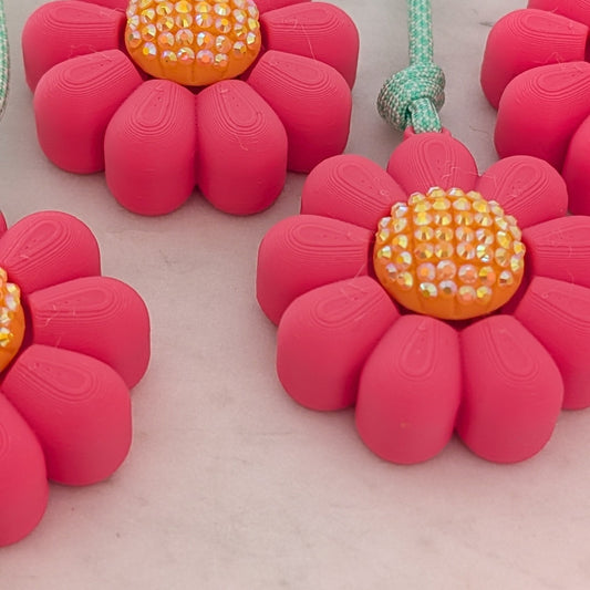 Sensory Bag Charm - Diamond Pink Flowers - NFC