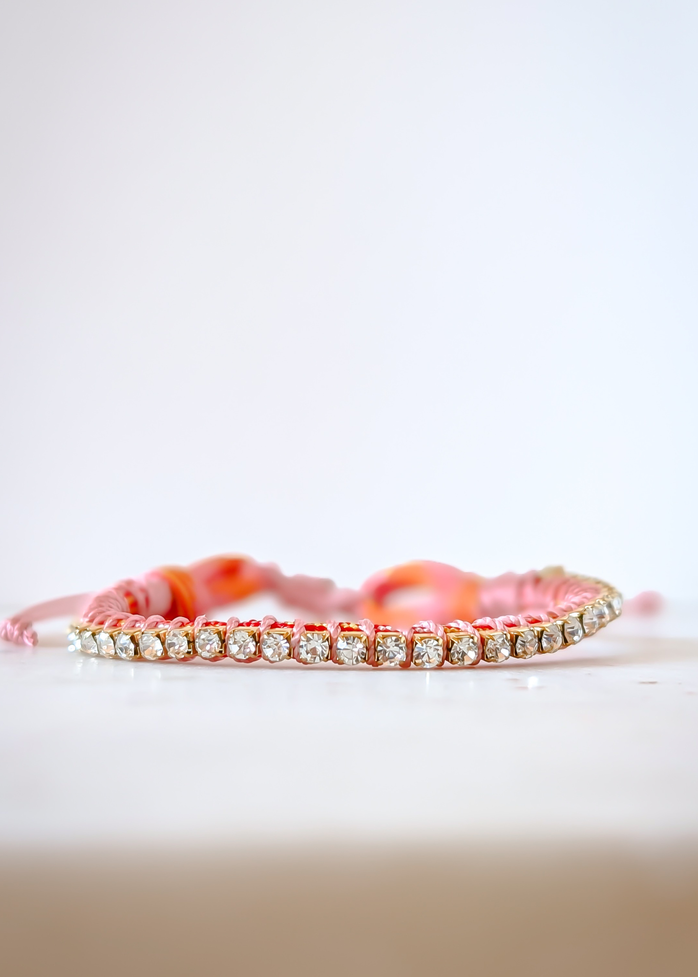 Friendship Tennis Bracelet - Orange Cord