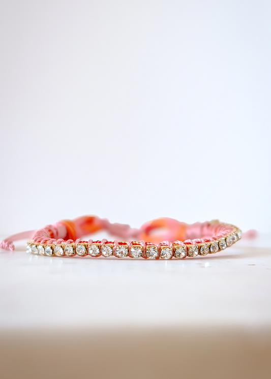 Friendship Tennis Bracelet - Orange Cord