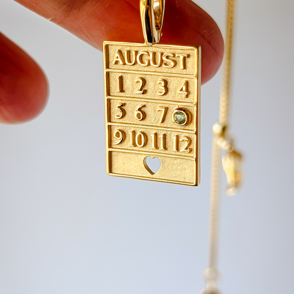 18k Gold Vermeil Birthstone Pendant Necklace