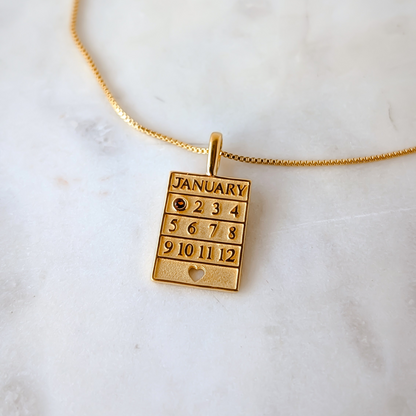 18k Gold Vermeil Birthstone Pendant Necklace