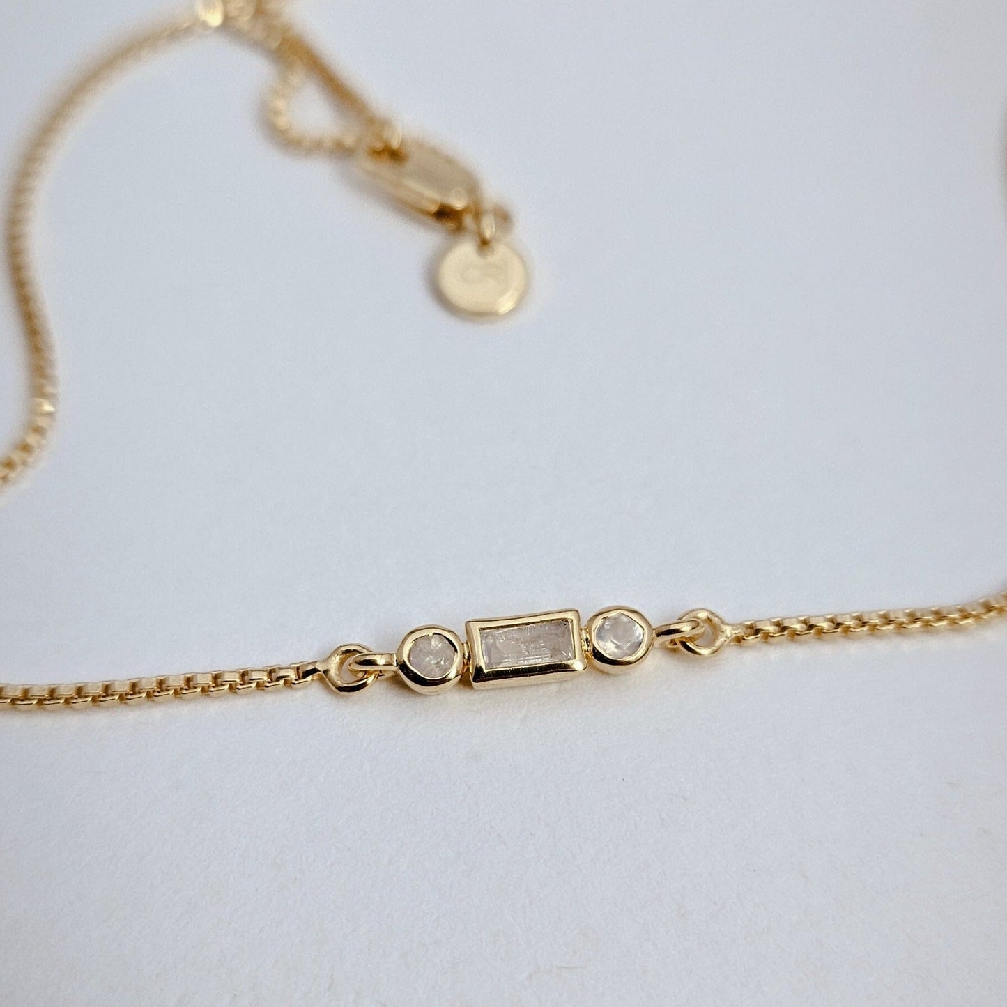 Initial A to Z Morse Code Bracelet 18K Gold Vermeil