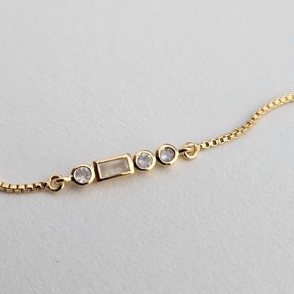 Initial A to Z Morse Code Bracelet 18K Gold Vermeil