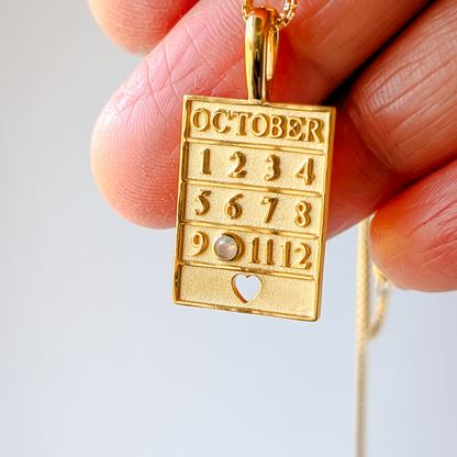 18k Gold Vermeil Birthstone Pendant Necklace