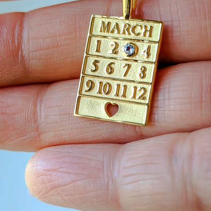 18k Gold Vermeil Birthstone Pendant Necklace