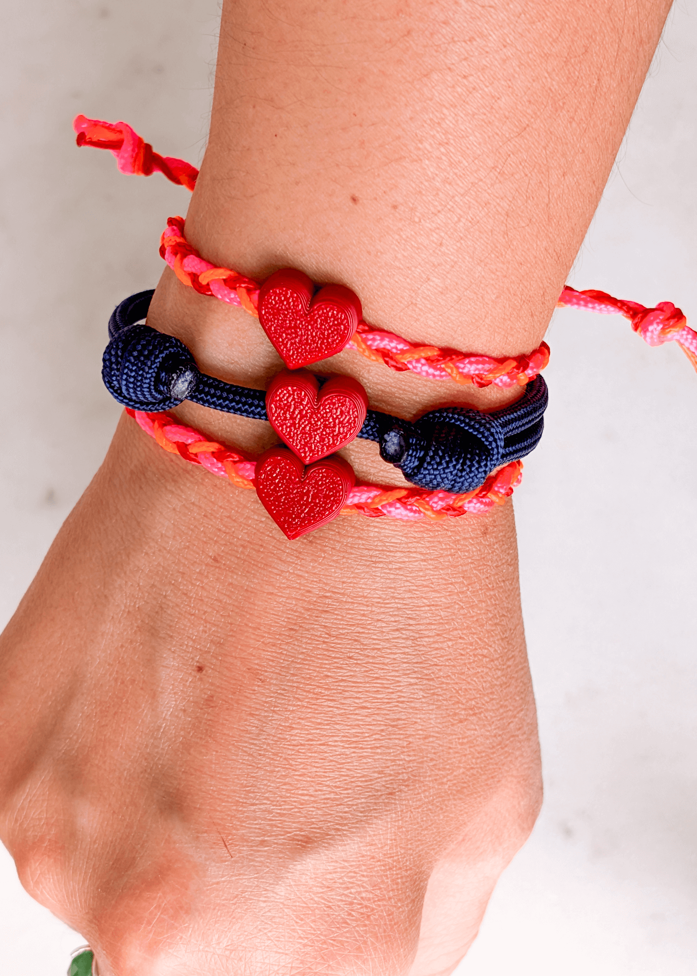 Friendship  Bracelet - Love Heart Red