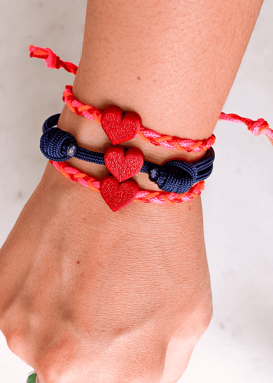 Friendship  Bracelet - Love Heart Red