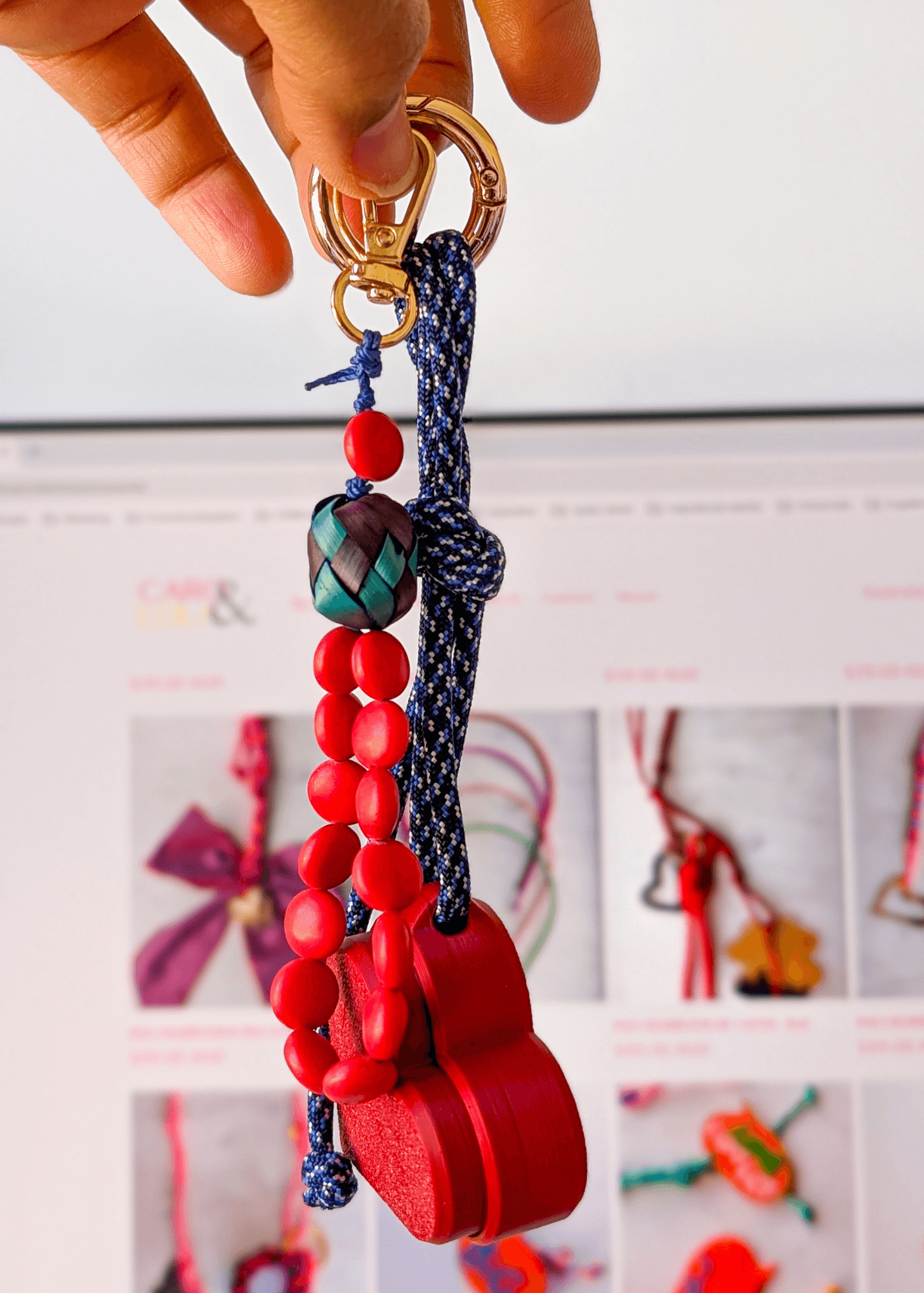 Build Your Own Bag Charm Red Beads