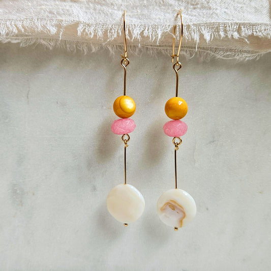 Lollipops Dangle Earrings 01  | 14k Gold-filled gemstone beads
