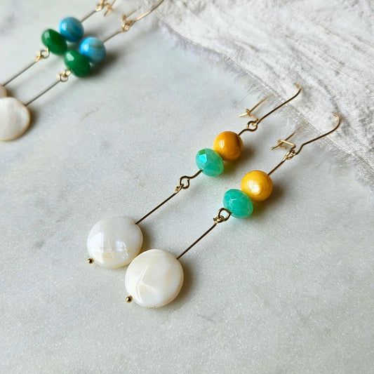 Lollipops Dangle Earrings 03  | 14k Gold-filled gemstone beads