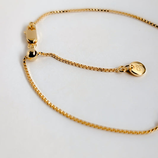Initial A to Z Morse Code Bracelet 18K Gold Vermeil