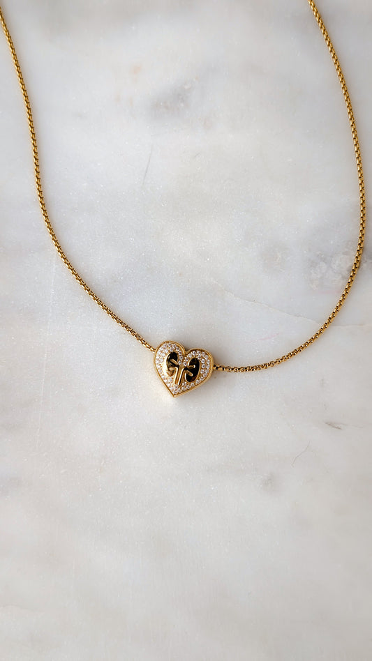 Kidney Heart Necklace - 18 Gold plated