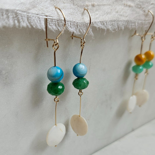 Lollipops Dangle Earrings 04  | 14k Gold-filled gemstone beads