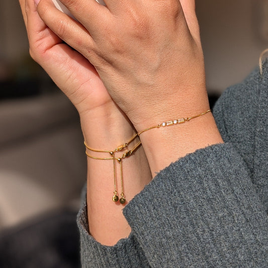 Initial A to Z Morse Code Bracelet 18K Gold Vermeil